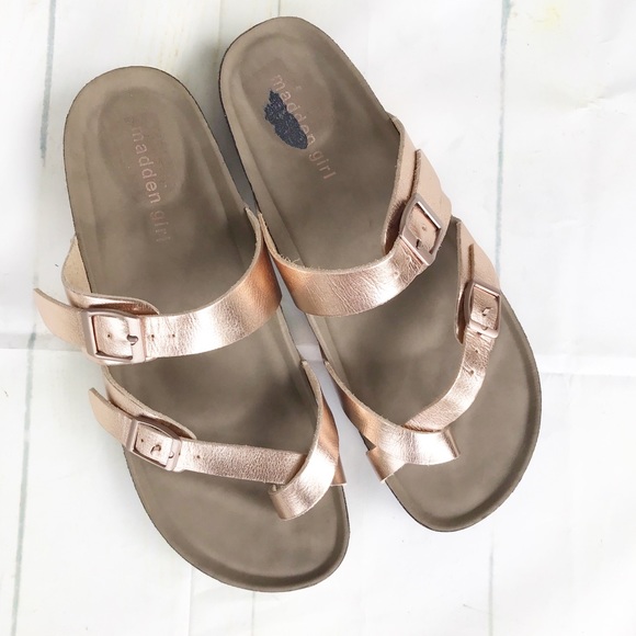 madden girl brycee sandals rose gold